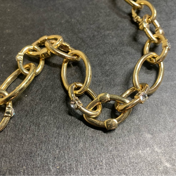 Stacked Link Necklace In Gold-crystal - Picture 5 of 11